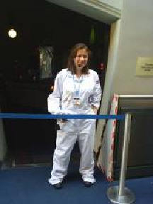 Maria dressed as an astronaut at the Life Science Centre