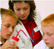 Maria teaching at the Life Science Centre (picture taken from their annual report 2005)